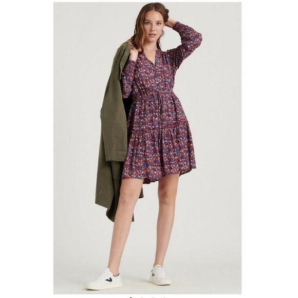 ✨Lucky Brand Small Floral midi Button Front Dress✨ - Picture 1 of 8